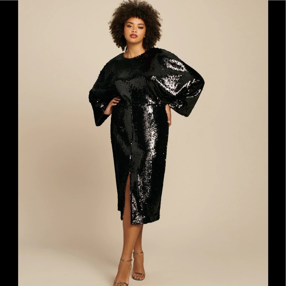 NWT Sally LaPointe Stretch Sequins Dolman Dress